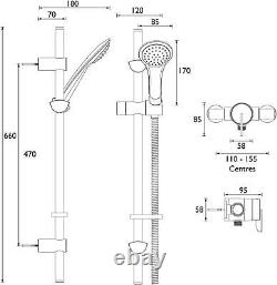 Bristan Sonique Rear-Fed Exposed Chrome Thermostatic Mixer Shower