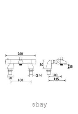 Bristan Thermostatic DUL3 THBSM C Bath Shower Mixer Tap Silver Design Utility