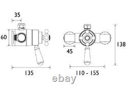 Bristan Thermostatic Mini Mixer Shower Valve RP Mira 133 140mm 143mm 150mm 153mm