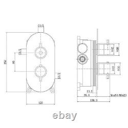 Brushed Brass Dual Outlet Wall Mounted Thermostatic Mixer Sho BUN/ARIBB011/85185