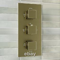 Brushed Brass Dual Outlet Wall Mounted Thermostatic Mixer Sho BUN/ZBBCV23H/91642