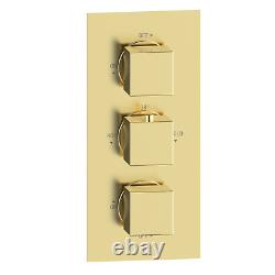 Brushed Brass Dual Outlet Wall Mounted Thermostatic Mixer Sho BUN/ZBBCV23H/91642