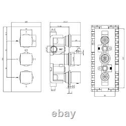 Brushed Brass Dual Outlet Wall Mounted Thermostatic Mixer Sho BUN/ZBBCV23H/91642