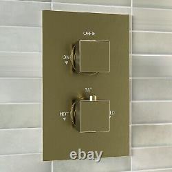 Brushed Brass Single Outlet Thermostatic Mixer Shower Set Wit BUN/ZBBSQCV1/91640