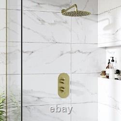 Brushed Brass Single Outlet Wall Mounted Thermostatic Mixer S BUN/ARIBB010/85184