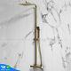 Brushed Brass Square Thermostatic Bar Complete Mixer Shower Adjustable Overhead