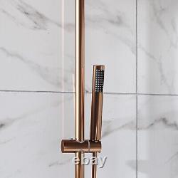 Brushed Bronze Thermostatic Bar Mixer Shower Set with Slide Rail Kit ARIVRGEXPS