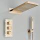 Brushed Gold Bathroom Thermostatic Shower Mixer Set Concealed Shower Mixer