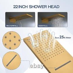 Brushed Gold Bathroom Thermostatic Shower Mixer Set Concealed Shower Mixer