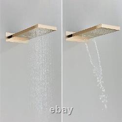 Brushed Gold Bathroom Thermostatic Shower Mixer Set Concealed Shower Mixer