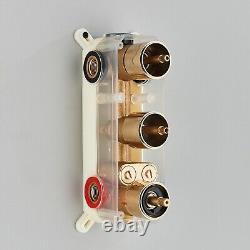 Brushed Gold Conceal Shower Mixer Set Wall Mount Rain Shower System Thermostat