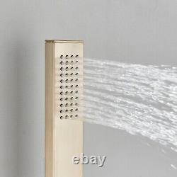 Brushed Gold Conceal Shower Mixer Set Wall Mount Rain Shower System Thermostat