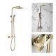 Brushed Gold Elliot Square Thermostatic Bar Complete Mixer Shower Brass Drench