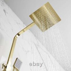 Brushed Gold Elliot Square Thermostatic Bar Complete Mixer Shower Brass Drench