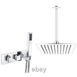 Chrome Dual Outlet Ceiling Mounted Thermostatic Mixer Showe BUN/BeBa 27756/79553