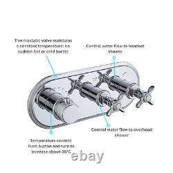 Chrome Dual Outlet Wall Mounted Thermostatic Mixer Shower S BUN/BeBa 27709/79050