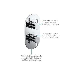 Chrome Dual Outlet Wall Mounted Thermostatic Mixer Shower w BUN/BeBa 26810/77559