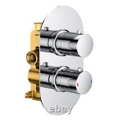 Chrome Round 1-Way Concealed Thermostatic Shower Mixer Valve