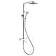 Chrome Square Thermostatic Bath Mixer Shower With Square Overhead & H Virachtbss