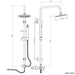 Chrome Thermostatic Bath Shower Mixer Tap & Round Dual Rigid Riser Shower Kit