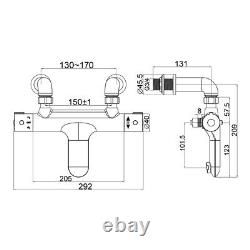 Chrome Thermostatic Bath Shower Mixer Tap & Square Dual Rigid Riser Shower Kit