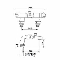 Chrome Thermostatic Bath Shower Mixer Tap With 3 Way Round Rigid Riser Rail Kit