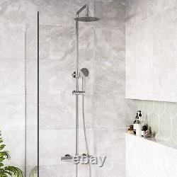 Chrome Thermostatic Mixer Bar Shower with Round Overhead & Hand Shower VIRARDCH