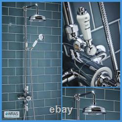 Chrome Thermostatic Showers Mixer Drench Twin Head Bathroom Showers