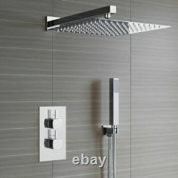 Concealed Shower Mixer Thermostatic Valve 300mm Over Head with Rail Bathroom Set