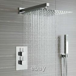 Concealed Shower Mixer Thermostatic Valve 300mm Over Head with Rail Bathroom Set