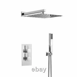 Concealed Shower Mixer Thermostatic Valve 300mm Over Head with Rail Bathroom Set