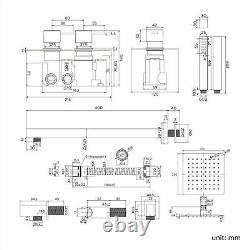 Concealed Shower Mixer Thermostatic Valve 300mm Over Head with Rail Bathroom Set