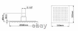 Concealed Shower Mixer Thermostatic Valve 300mm Over Head with Rail Bathroom Set