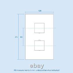 Concealed Square Thermostatic Shower Mixer 2 Dial 1 Way Valve Chrome Temel