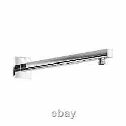 Concealed Thermostatic Chrome Shower Mixer Bathroom Twin Head Large Square Set