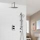 Concealed Thermostatic Mixer Valve Ultra Thin Ceiling Shower Head Rail Handset