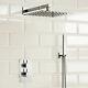 Concealed Thermostatic Shower Mixer Square Chrome Bathroom Twin Head Valve Set