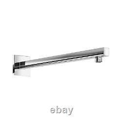 Concealed Thermostatic Shower Mixer Square Chrome Bathroom Twin Head Valve Set