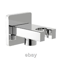 Concealed Thermostatic Shower Mixer Square Chrome Bathroom Twin Head Valve Set