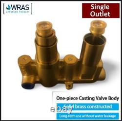 Concealed Thermostatic Shower Mixer Valve 1 / 2 Way Outlet Brushed Brass