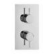 Concealed Thermostatic Shower Mixer Valve Round Dials 1 / 2 Way Outlet In Chrome