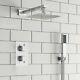 Concealed Thermostatic Shower Mixer Valve Thin Overhead 2 Way 2 Handles