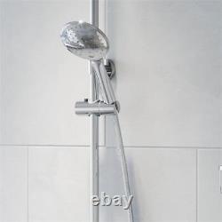 Cool Touch Thermostatic Round Bar Mixer Shower Adjustable & Fixed Head Chrome