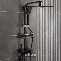 Digital Bathroom Thermostatic Exposed Shower Mixer Twin Head Square Bar Set