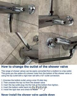 Dual Control Thermostatic Exposed Shower Mixer Valve 137mm 150mm 3/4 Top Outlet