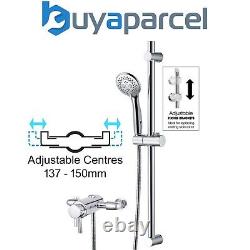 Dual Control Thermostatic Exposed Shower Mixer Valve 137mm 150mm Centres + Riser