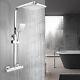 Evolve Square Thermostatic Chrome Shower Mixer Set Easy Fixing Kit Wras Approved