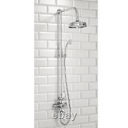 Edwardian Traditional Shower Dual Exposed Chrome Thermostatic Shower Mixer Valve