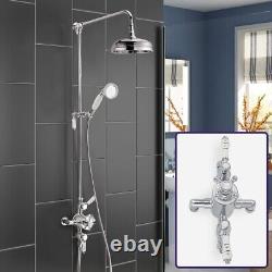 Enora Traditional Bathroom Thermostatic Shower Mixer Dual Head & Slider Rail