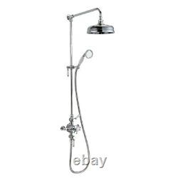 Enora Traditional Bathroom Thermostatic Shower Mixer Dual Head & Slider Rail